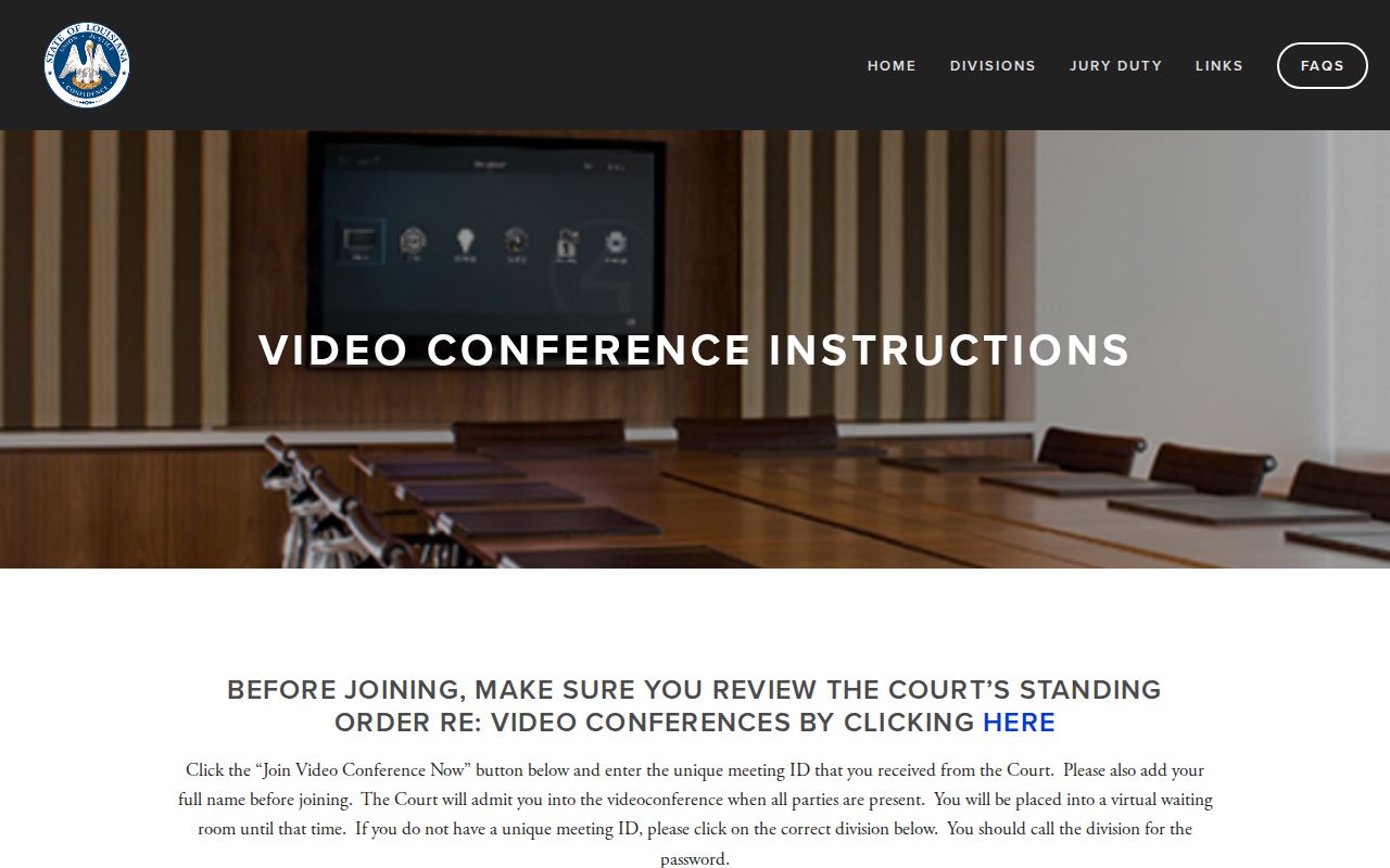 West Feliciana Parish court dates remote hearing instructions