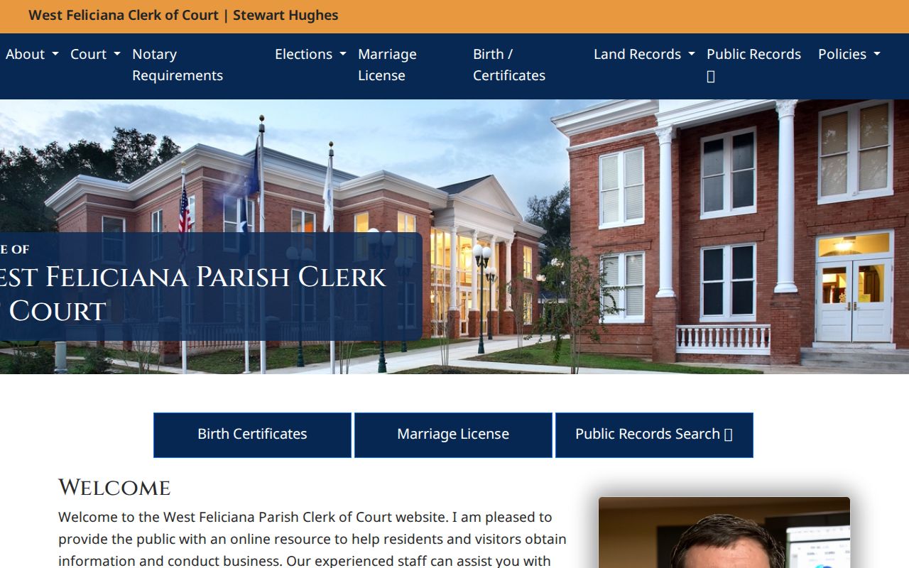 West Feliciana Parish court docket Clerk public-records search and contact page
